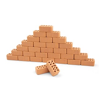 Building parts - brick - red - 32 pieces